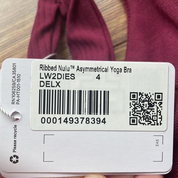 Lululemon Ribbed Nulu Asymmetrical Yoga Bra in colour “Deep Luxe”(NWT) - Picture 3 of 6